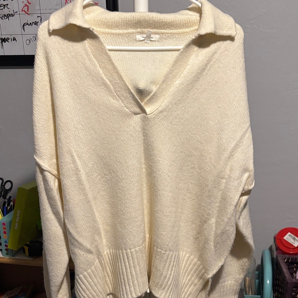 Maurices Cream V-Neck Sweater